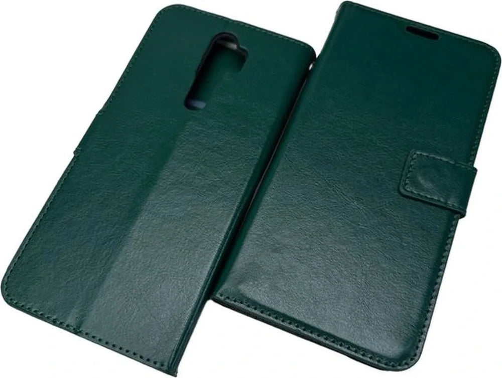 Oppo A9 2020/A5 2020 Hoesjes – Portemonnee Book Case – Pasjeshouder – Magneetsluiting – Groen-Ilumina Benelux