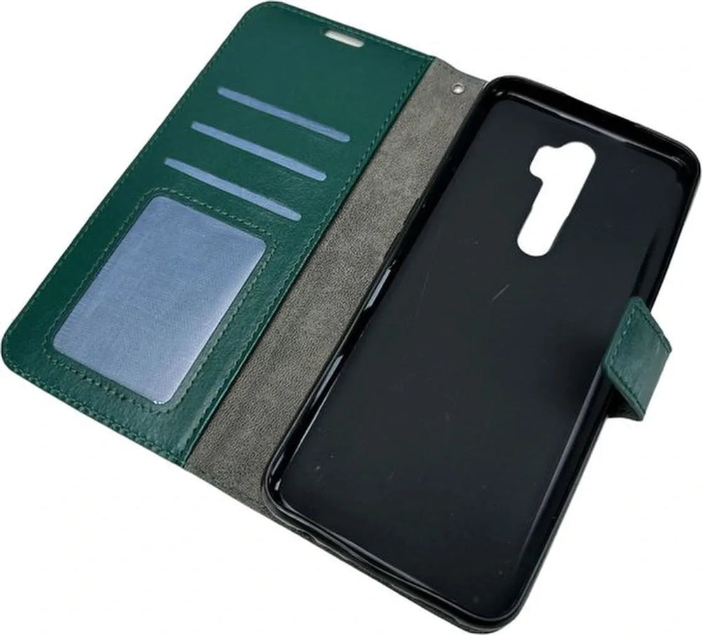 Oppo A9 2020/A5 2020 Hoesjes – Portemonnee Book Case – Pasjeshouder – Magneetsluiting – Groen-Ilumina Benelux