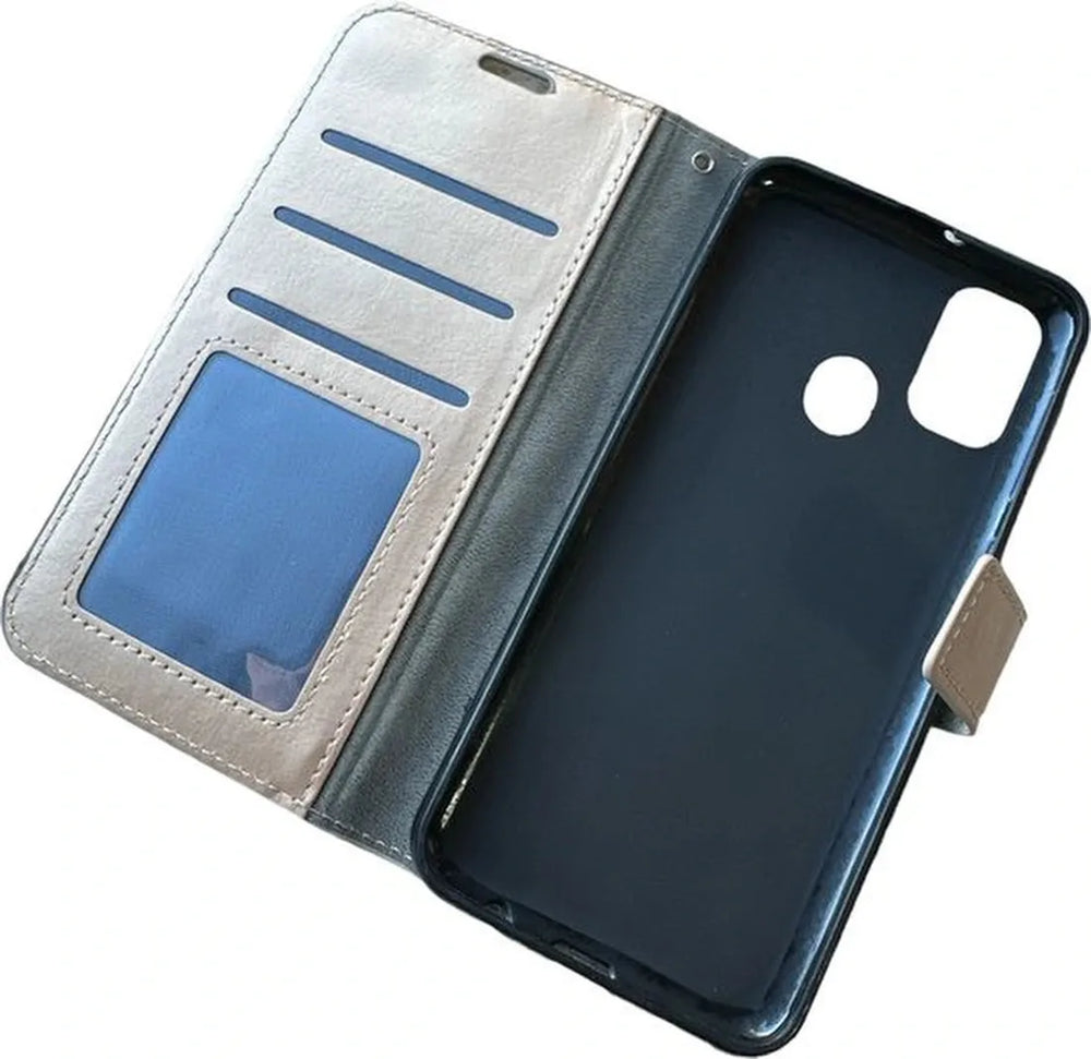 OnePlus Nord N10 Hoesjes – Portemonnee Book Case – Pasjeshouder – Magneetsluiting – Goud-Ilumina Benelux