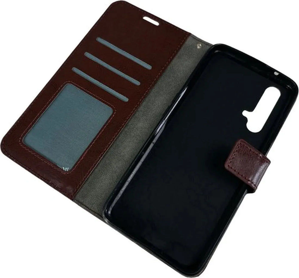 Realme X50 5G Hoesjes – Portemonnee Book Case – Pasjeshouder – Magneetsluiting – Bruin-Ilumina Benelux