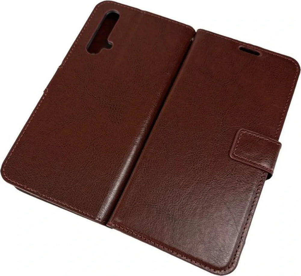 Realme X50 5G Hoesjes – Portemonnee Book Case – Pasjeshouder – Magneetsluiting – Bruin-Ilumina Benelux