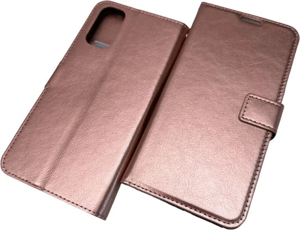 Oppo Reno 4 5G Hoesjes – Portemonnee Book Case – Pasjeshouder – Magneetsluiting – Roségoud-Ilumina Benelux