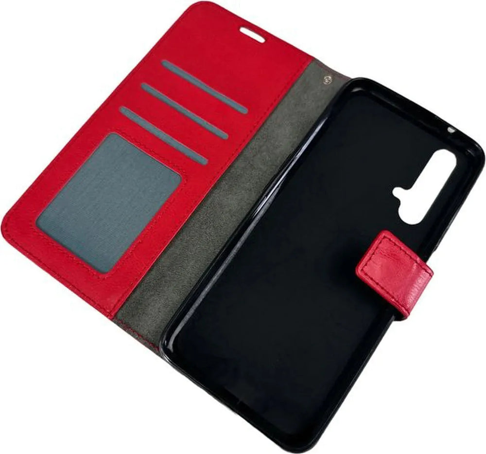 Realme X50 5G Hoesjes – Portemonnee Book Case – Pasjeshouder – Magneetsluiting – Rood-Ilumina Benelux