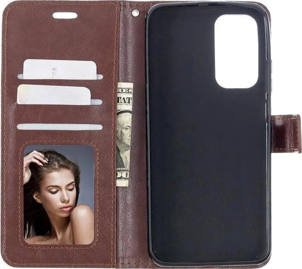 Xiaomi Mi 10T / Mi 10T Pro Hoesjes – Portemonnee Book Case – Pasjeshouder – Magneetsluiting – Bruin-Ilumina Benelux