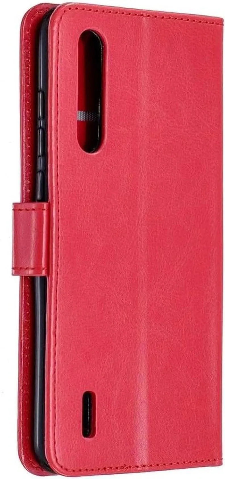 Xiaomi Redmi 9A Hoesjes – Portemonnee Book Case – Pasjeshouder – 2x Screenprotector Gehard Glas – Rood-Ilumina Benelux