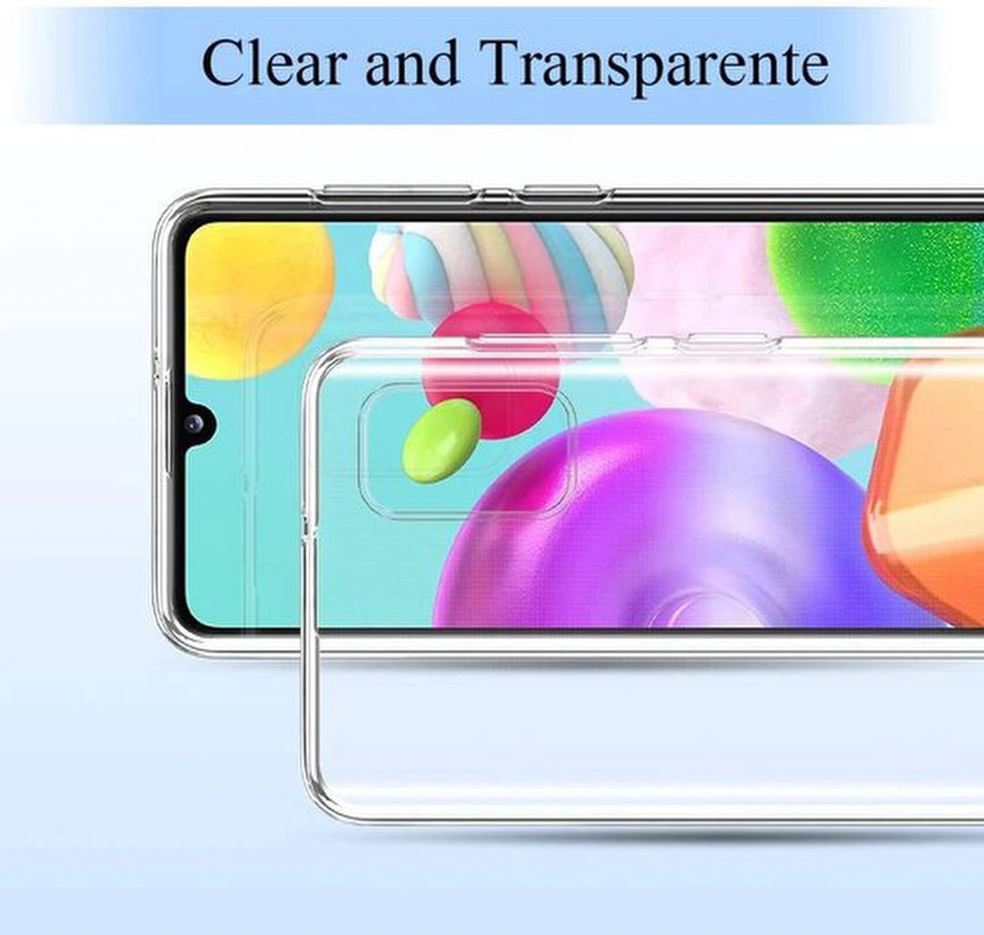 Silicone hoesje Transparant met 2 Pack Screenprotector Glas Geschikt voor: Samsung Galaxy A41