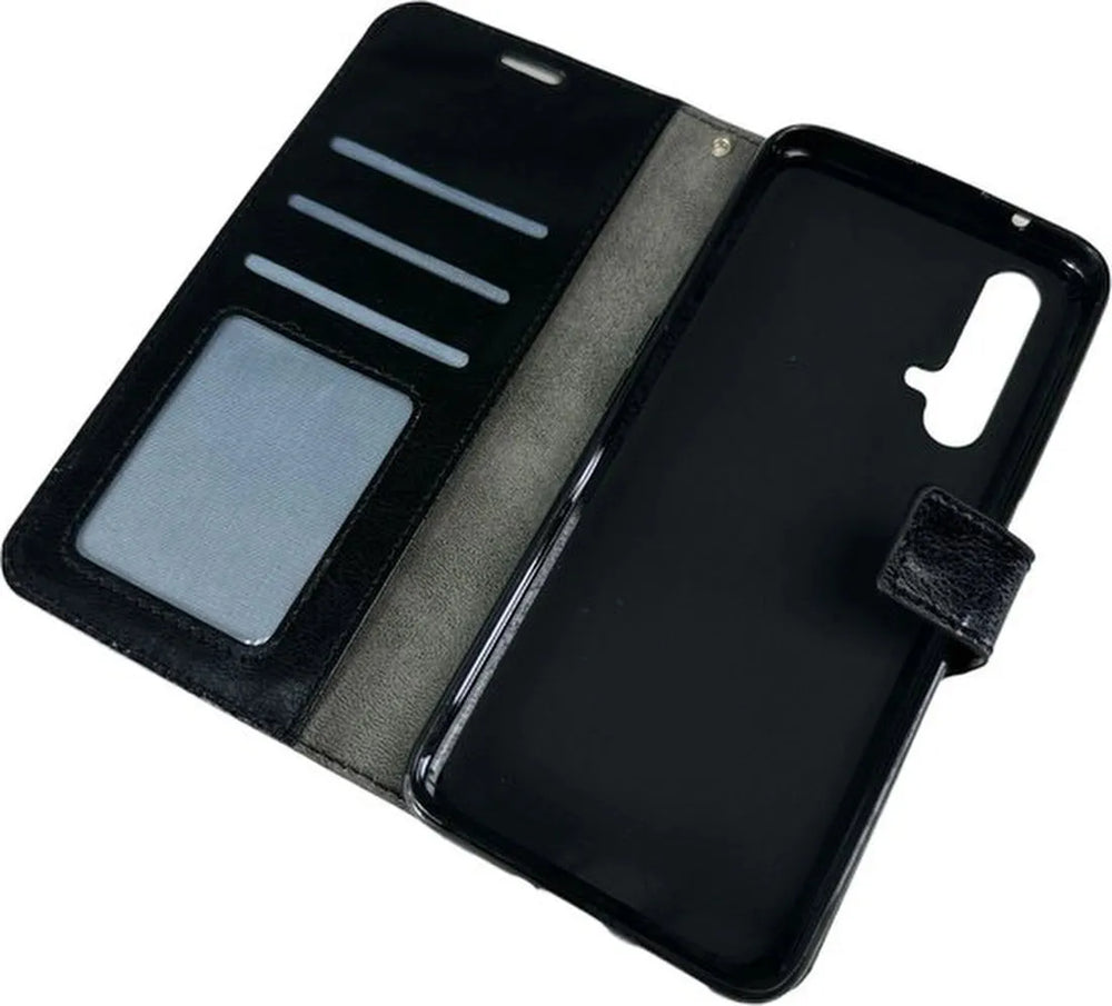 Realme X50 5G Hoesjes – Portemonnee Book Case – Pasjeshouder – Magneetsluiting – Zwart-Ilumina Benelux