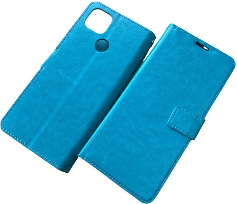 Motorola Moto G9 Power Hoesjes – Portemonnee Book Case – Pasjeshouder – 2x Screenprotector – Turquoise-Ilumina Benelux