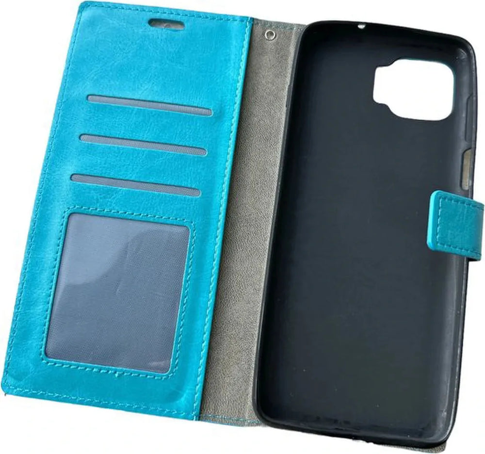 Oppo A73 Hoesjes – Portemonnee Book Case – Pasjeshouder – 2x Gehard Glas Screenprotector – Turquoise-Ilumina Benelux