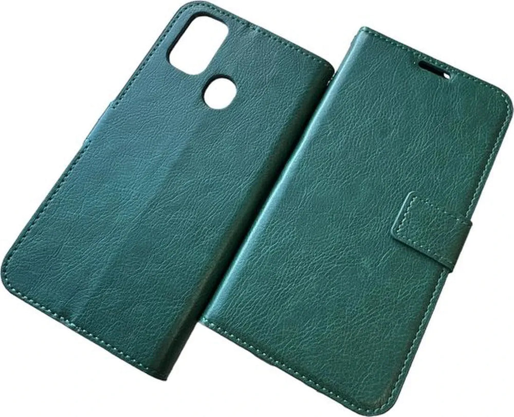 OnePlus Nord N10 Hoesjes – Portemonnee Book Case – Pasjeshouder – Magneetsluiting – Groen-Ilumina Benelux