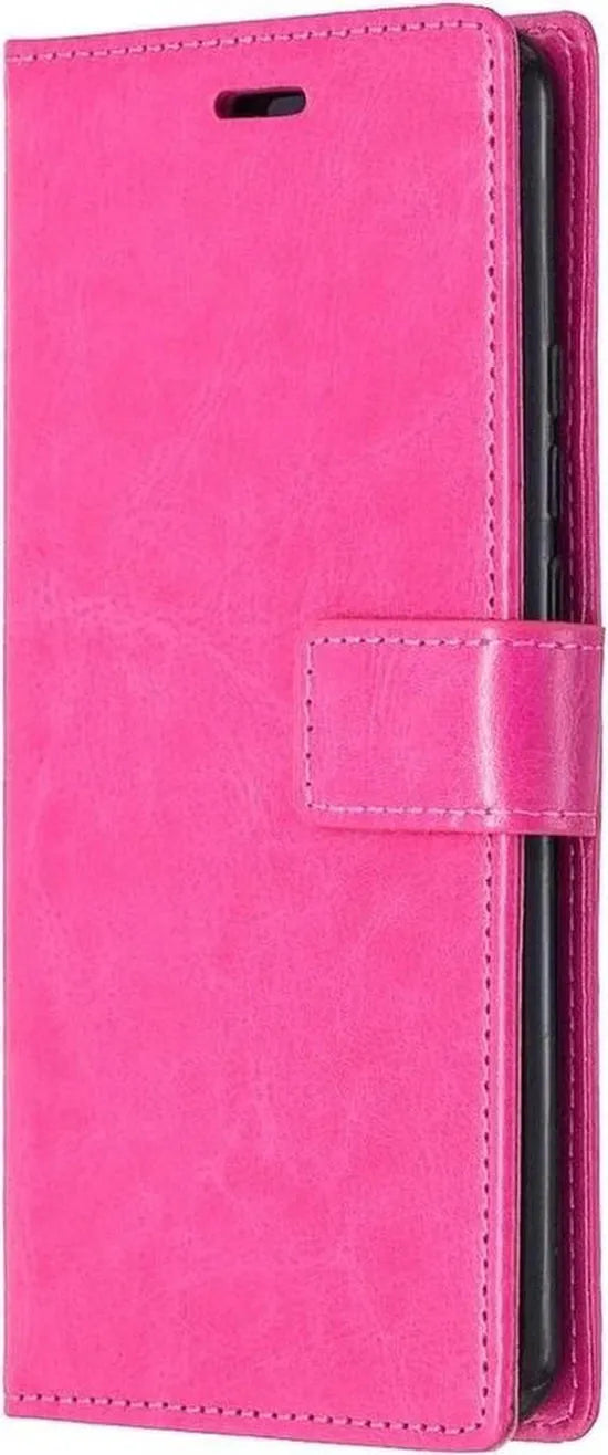 Xiaomi Redmi 9 Hoesjes – Portemonnee Book Case – Pasjeshouder – 2x Gehard Glas Screenprotector – Roze-Ilumina Benelux