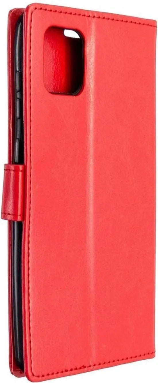Realme 7 Pro Hoesjes – Portemonnee Book Case – Pasjeshouder – Magneetsluiting – Rood-Ilumina Benelux