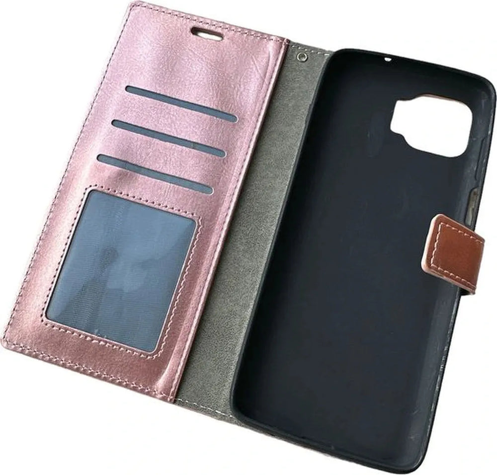 Oppo A73 Hoesjes – Portemonnee Book Case – Pasjeshouder – 2x Gehard Glas Screenprotector – Roségoud-Ilumina Benelux