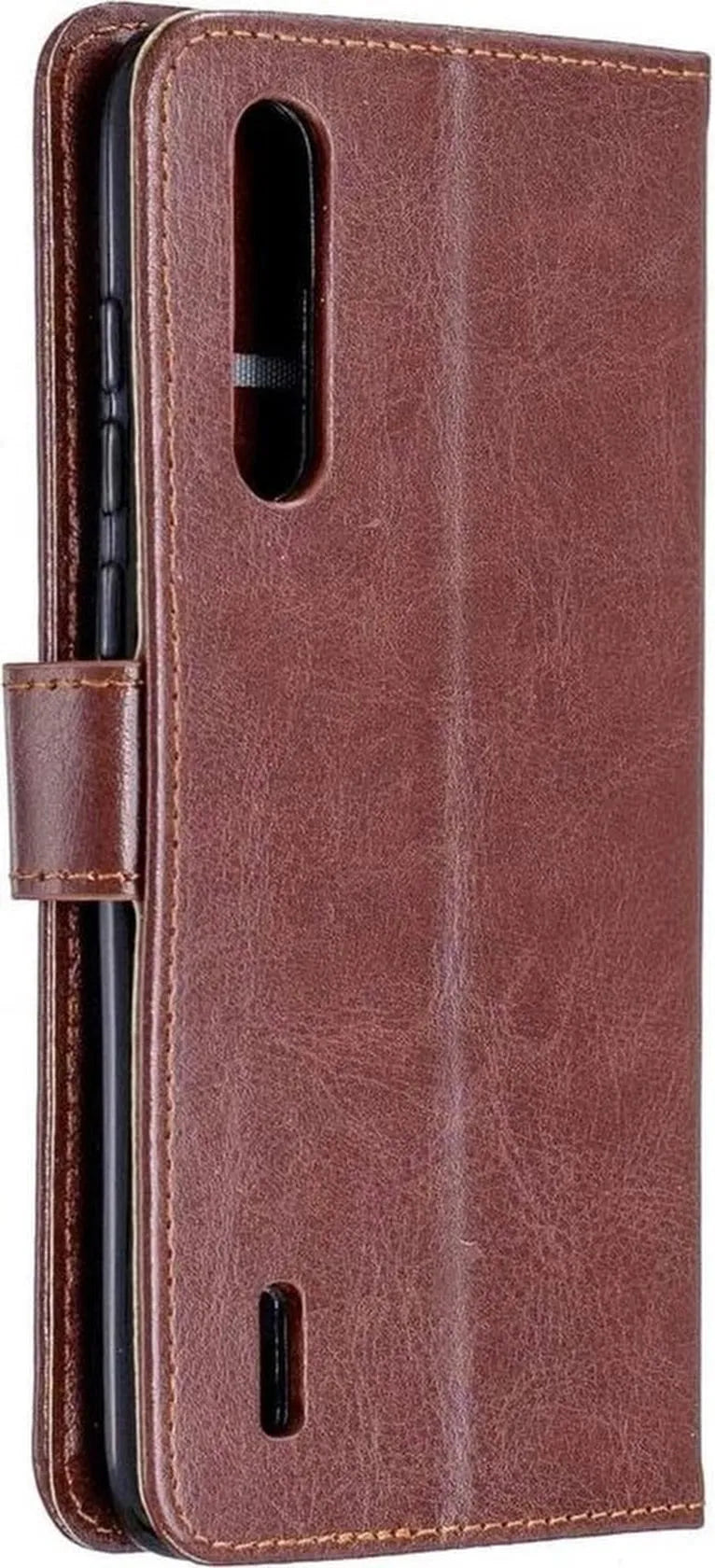 Xiaomi Redmi 9A Hoesjes – Portemonnee Book Case – Magneetsluiting – 2x Gehard Glas Screenprotector – Bruin-Ilumina Benelux