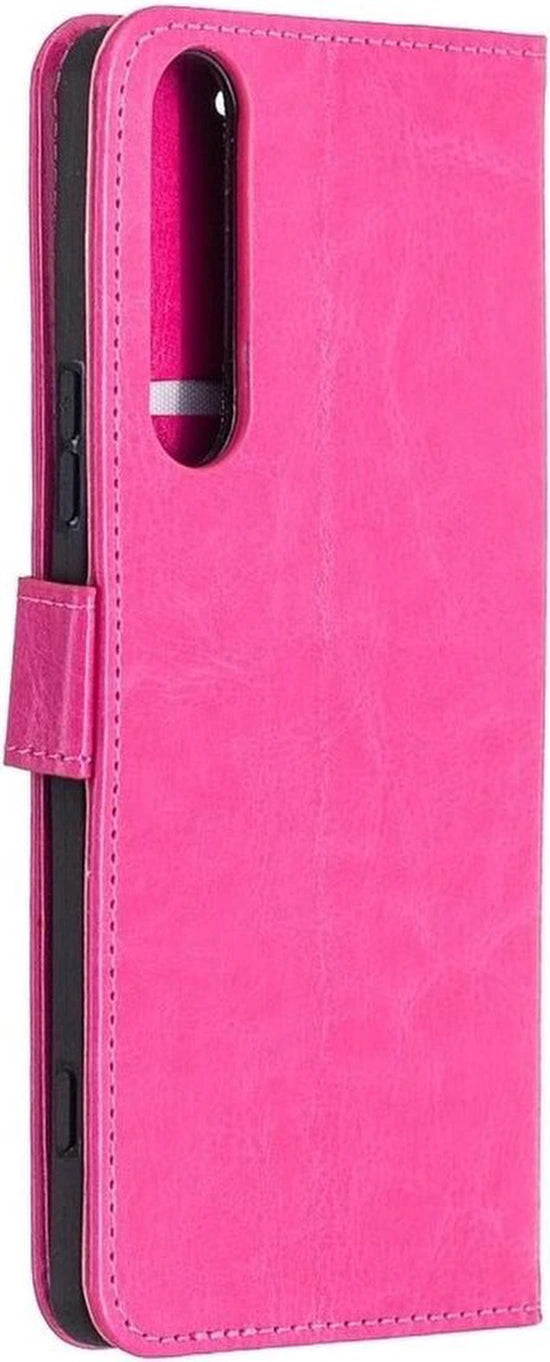 Sony Xperia 5 II Hoesjes – Portemonnee Bookcase – Pasjeshouder – 2 Pack Screenprotector Gehard Glas – Roze-Ilumina Benelux