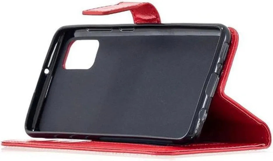 Samsung Galaxy A52 Hoesjes – Portemonnee Book Case – Pasjeshouder – Magneetsluiting – Rood-Ilumina Benelux