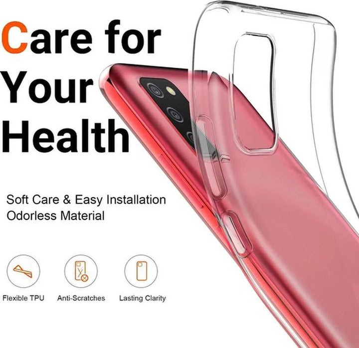 Samsung Galaxy A02s Hoesjes – Transparante Siliconen Backcover – 2x Screenprotector Gehard Glas – Anti Kras-Ilumina Benelux