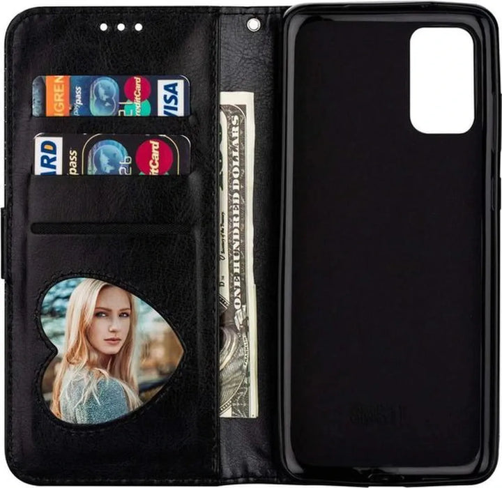 Samsung Galaxy S20 FE Hoesjes – Glitter Portemonnee Case – Rits & Koord – Pasjeshouder – Zwart-Ilumina Benelux