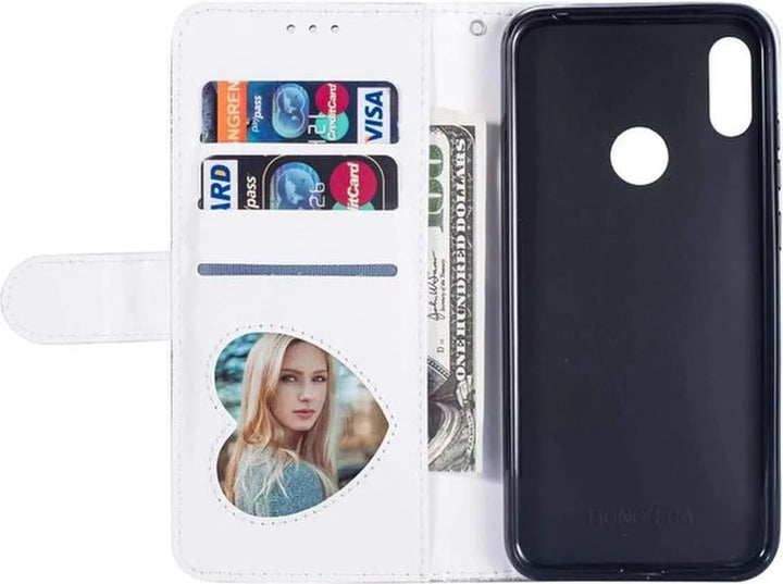 Samsung Galaxy M11 Hoesjes – Glitter Portemonnee Case – Rits & Koord – Pasjeshouder – Zilver-Ilumina Benelux