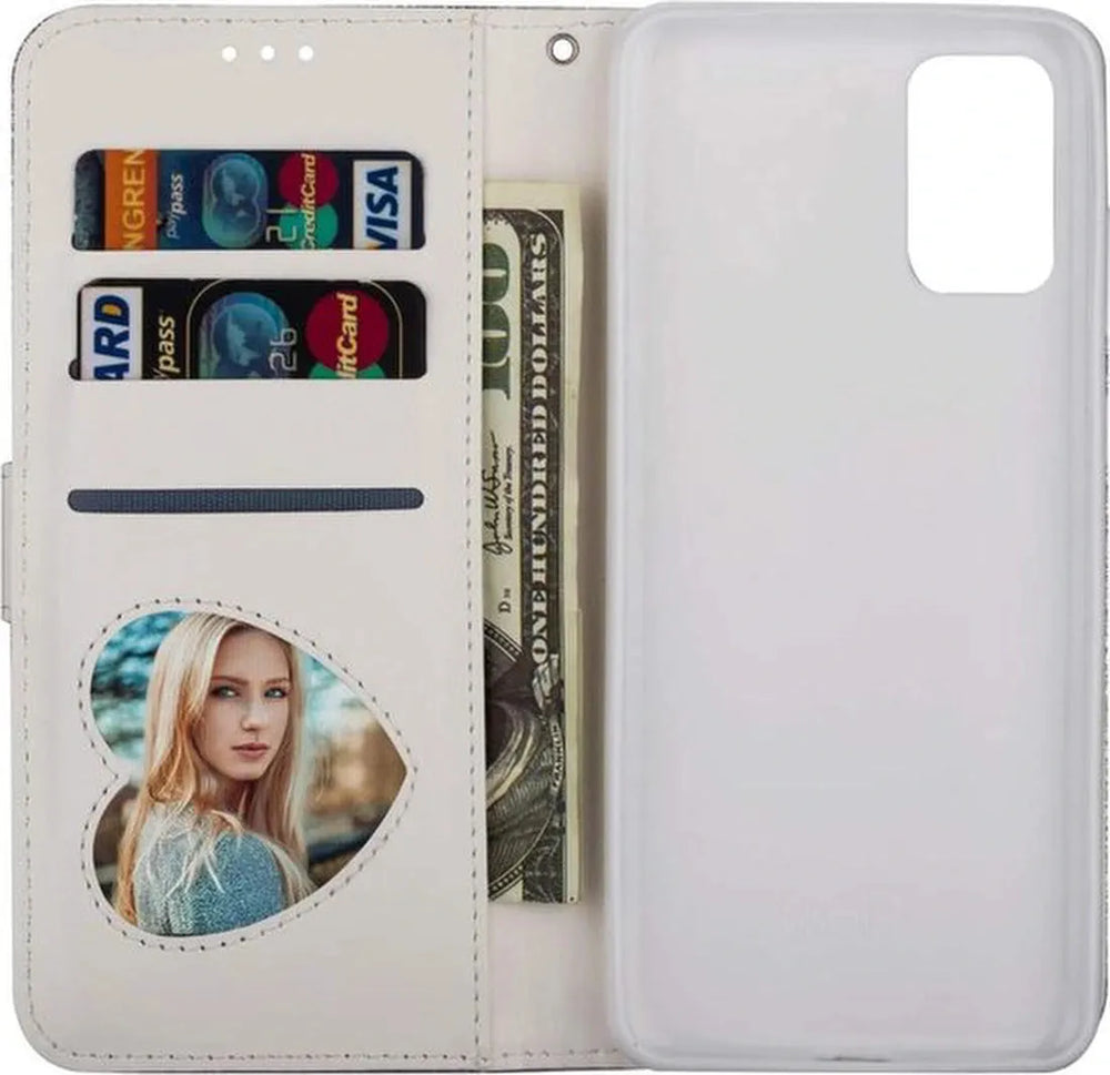 Samsung Galaxy S20 FE Hoesjes – Glitter Portemonnee Case – Rits & Koord – Pasjeshouder – Zilver-Ilumina Benelux