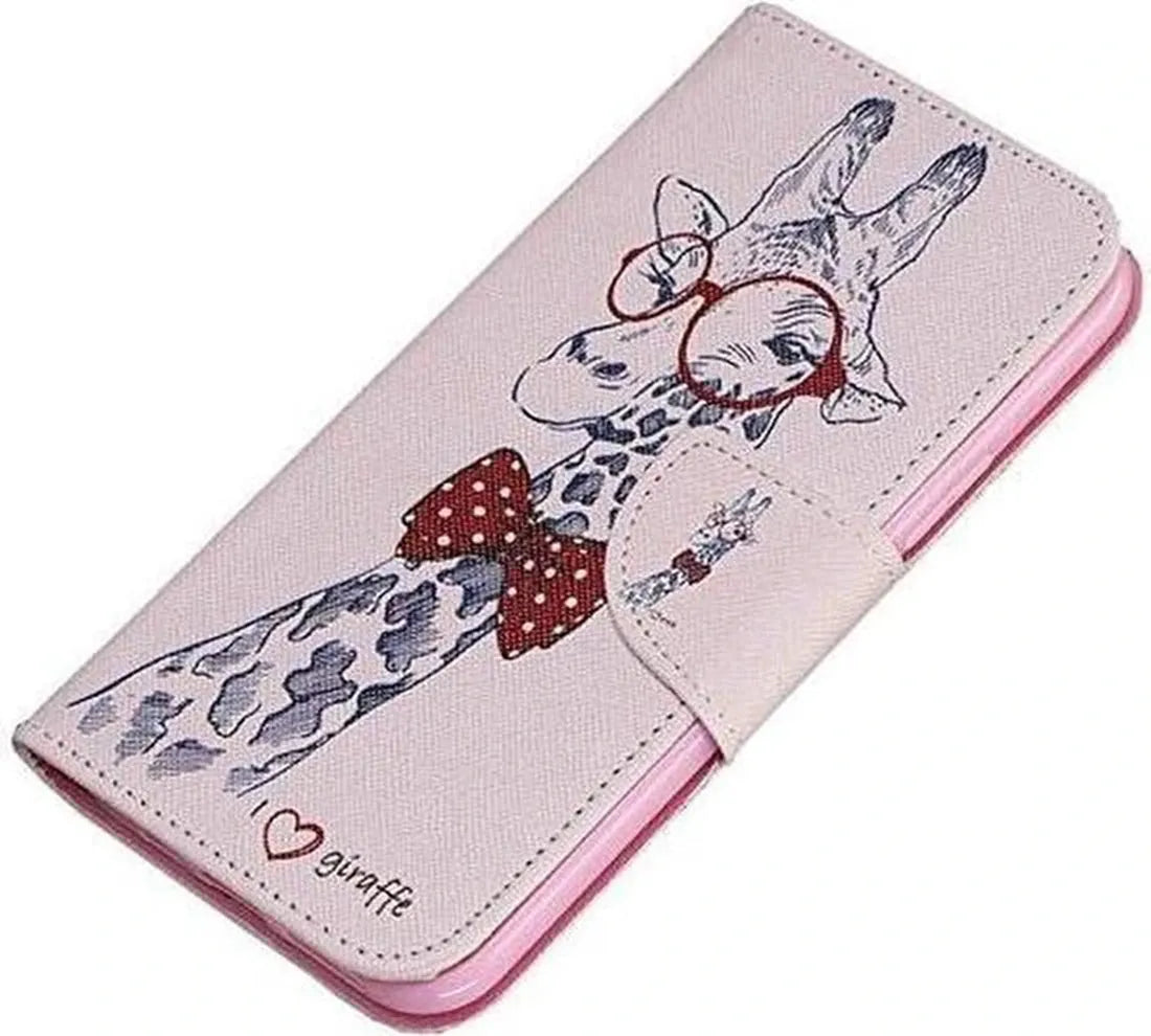 Samsung Galaxy S20 Ultra Hoesjes – Bookcase Portemonnee Hoes – Magneetsluiting – Standfunctie – Giraffe Print-Ilumina Benelux