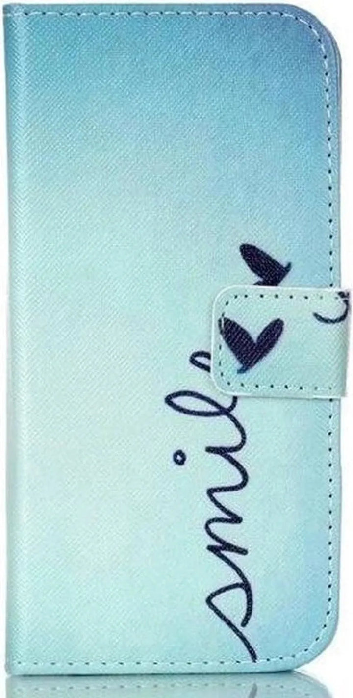 Samsung Galaxy A21 Hoesjes – Bookcase – Print Smile – Magneetsluiting-Ilumina Benelux