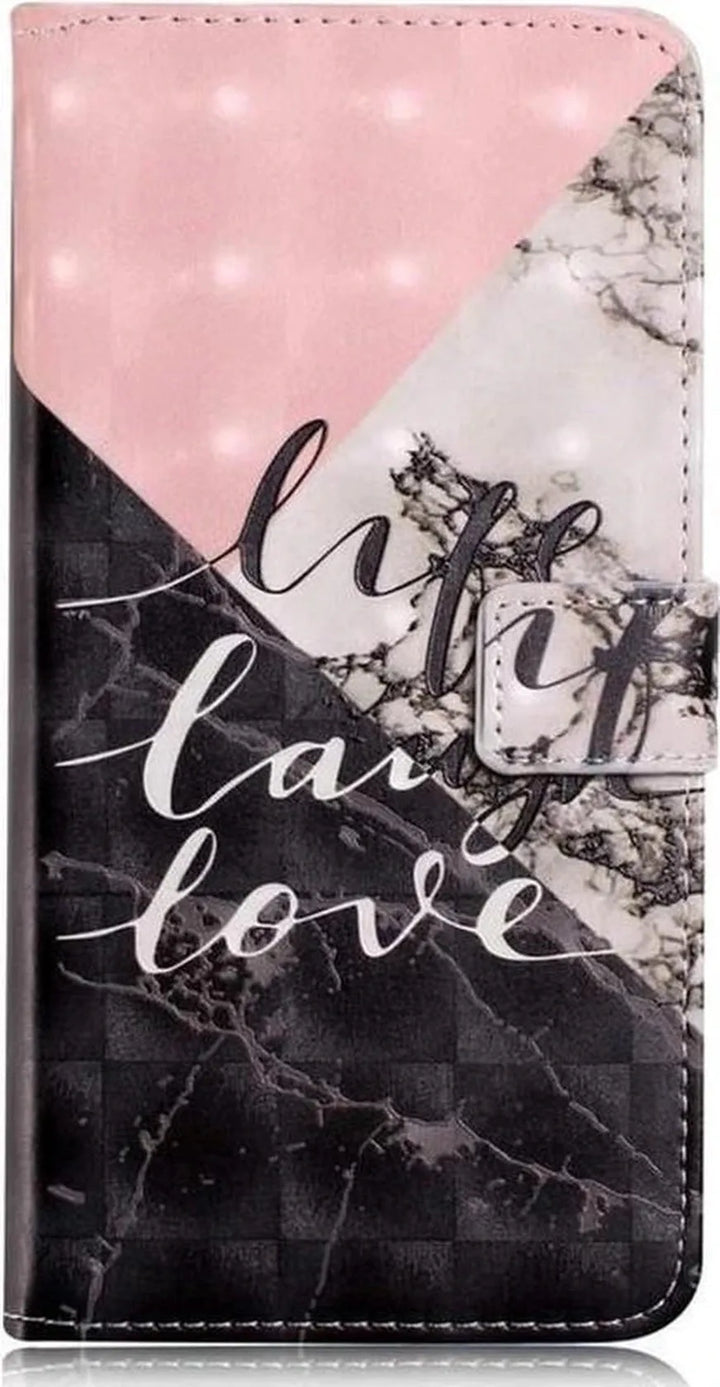 iPhone X Hoesjes – Bookcase – Print Moonbaby – Magneetsluiting – Zwart-Ilumina Benelux
