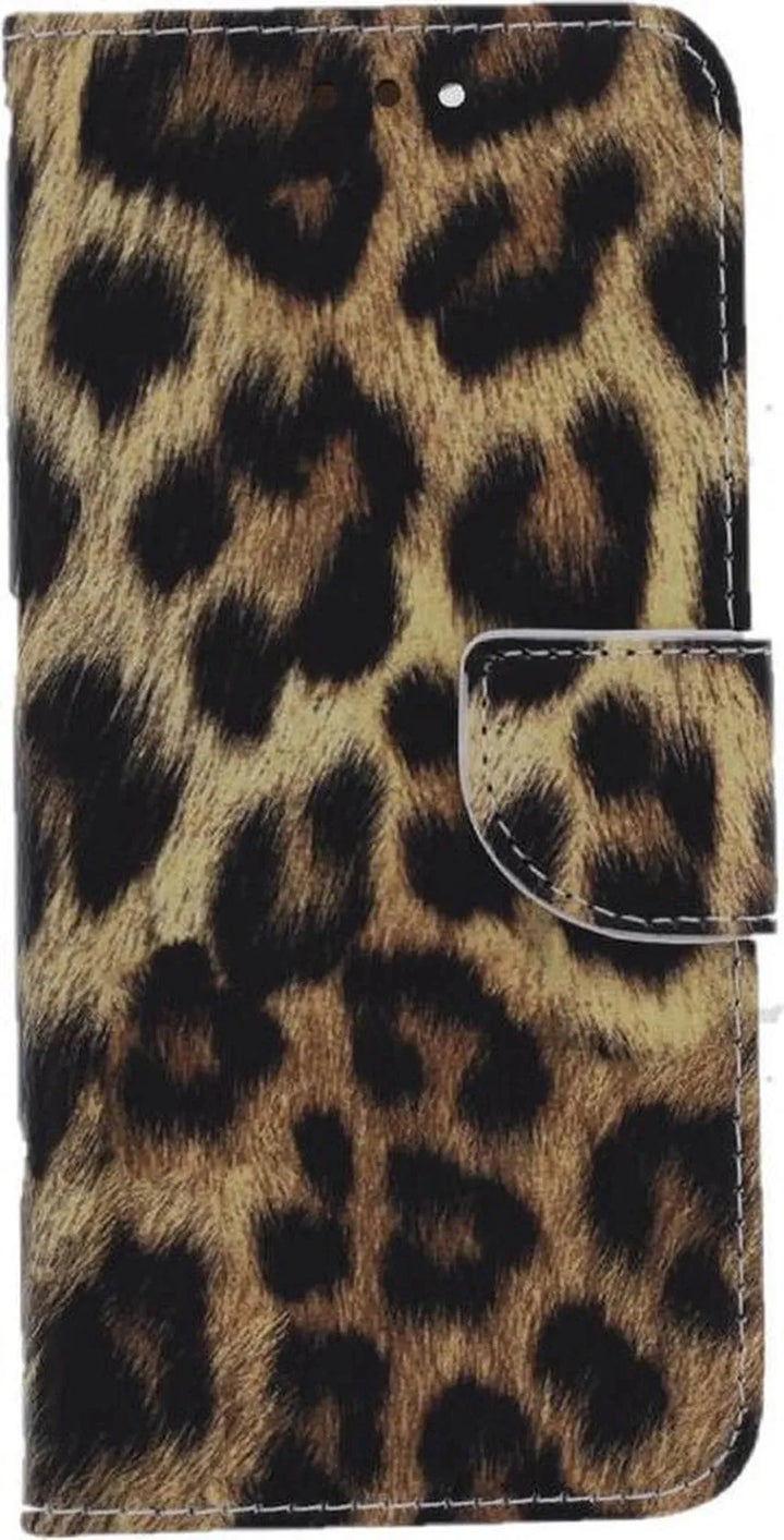 iPhone XR Hoesjes – Bookcase Portemonnee – Luipaardprint – Magneetsluiting – Inclusief 2x Screenprotector-Ilumina Benelux