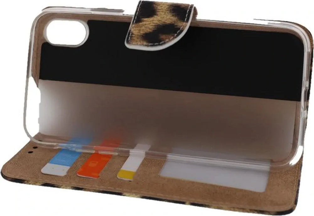 iPhone XS Max Hoesjes – Bookcase Portemonnee – Luipaardprint – Magneetsluiting – Inclusief 2x Screenprotector-Ilumina Benelux