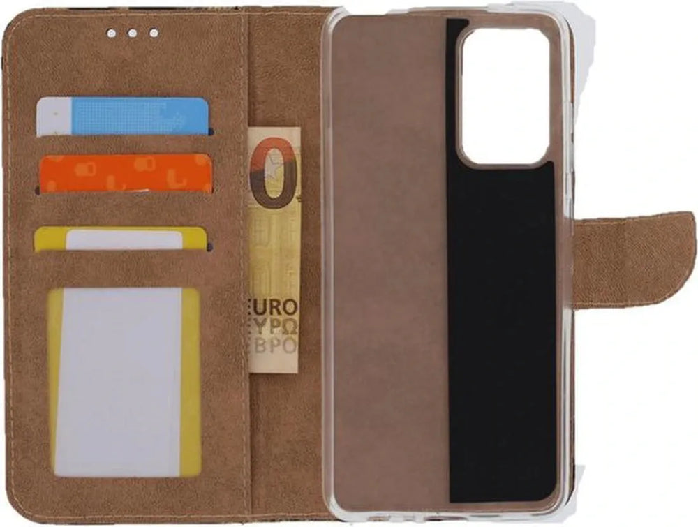 Samsung Galaxy A72 Hoesjes – Bookcase Portemonnee Hoes – Pasjeshouder – Magneetsluiting – Luipaard-Ilumina Benelux
