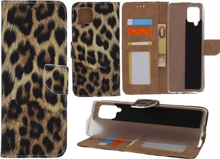 Samsung Galaxy A42 Hoesjes – Bookcase Portemonneehoes – Pasjeshouder – Magneetsluiting – Luipaard-Ilumina Benelux