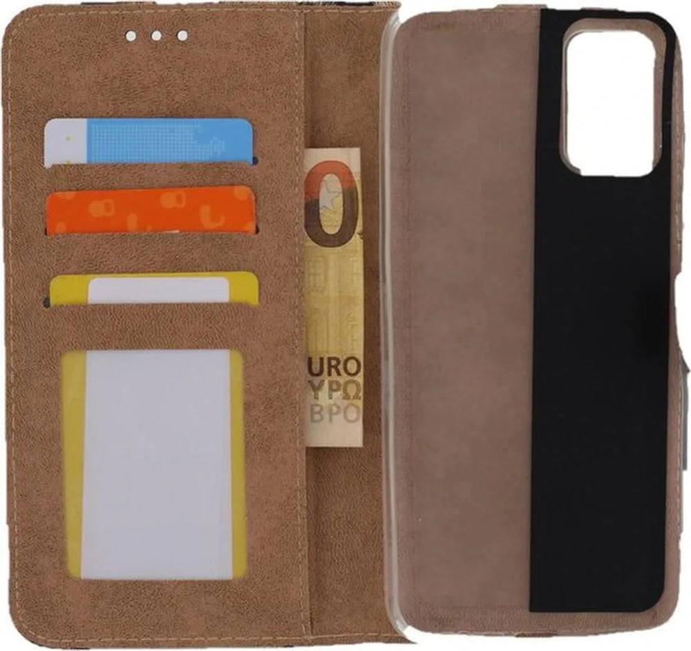 Samsung Galaxy A12 Hoesjes – Portemonnee Hoes – Luipaard – Pasjeshouder – 2x Gehard Glas Screenprotector-Ilumina Benelux