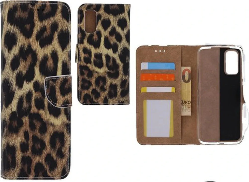 Samsung Galaxy A71 Hoesjes – Bookcase Portemonnee – Pasjeshouder – Magneetsluiting – Luipaard-Ilumina Benelux