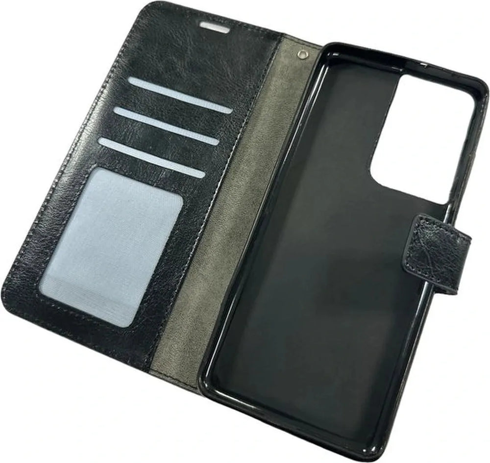 Samsung Galaxy S21 Ultra 5G Hoesjes – Portemonnee Hoes – Pasjeshouder – Magneetsluiting – Zwart-Ilumina Benelux