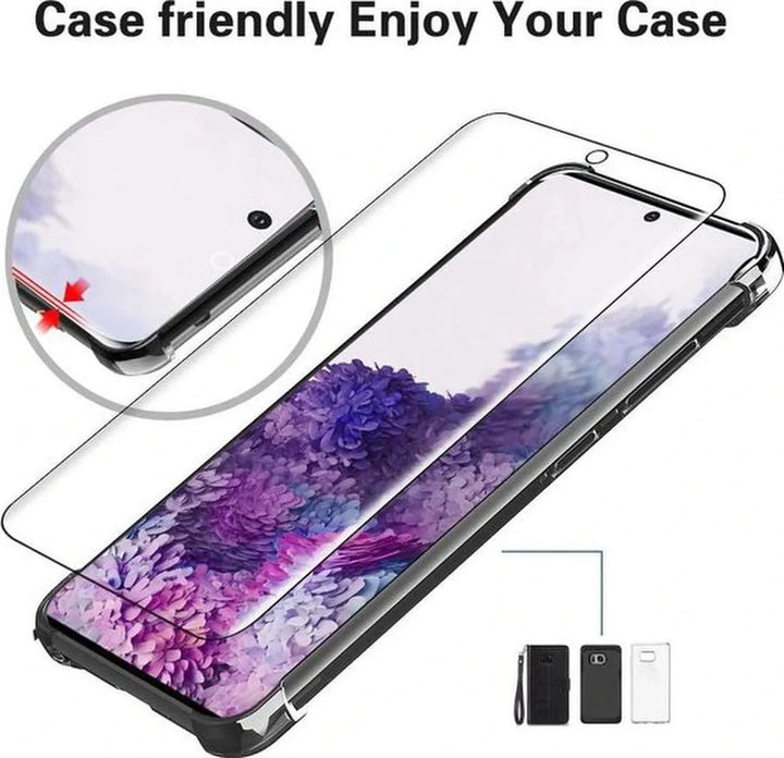 Samsung Galaxy M11 Hoesjes – Soft TPU Siliconen Backcover – 2x Gehard Glas Screenprotector – Zwart-Ilumina Benelux