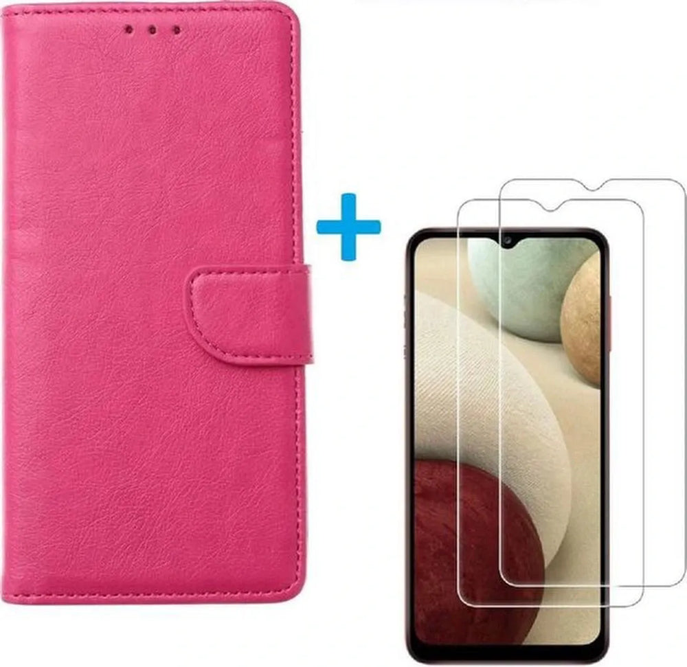 Oppo A12/A12S Hoesjes – Bookcase Portemonnee Hoes – Magneetsluiting – Inclusief 2x Screenprotector – Roze-Ilumina Benelux