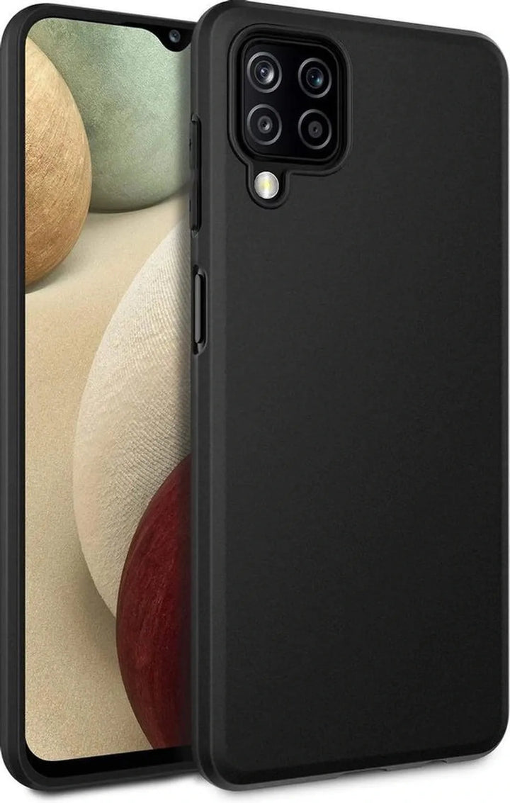 Samsung Galaxy A12 Hoesjes – Siliconen Backcover – Soft Touch – Schokbestendig – Zwart-Ilumina Benelux