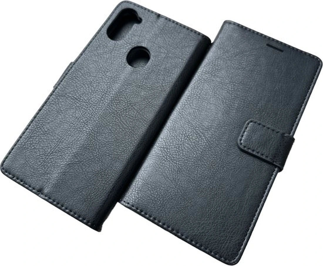 Bookcase Geschikt voor: Samsung Galaxy M11 - Zwart - portemonnee hoesje