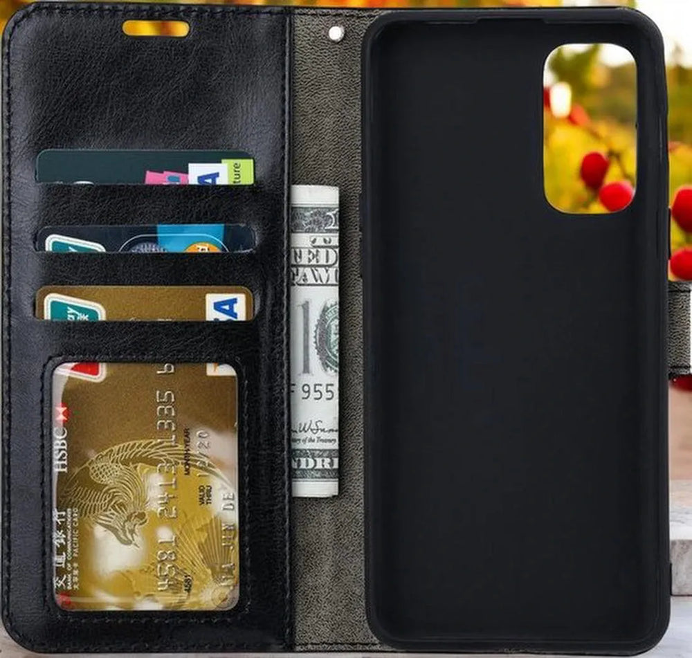 Samsung Galaxy S20 FE Hoesjes – Portemonnee Hoes – Pasjeshouder – 2x Gehard Glas Screenprotector – Zwart-Ilumina Benelux