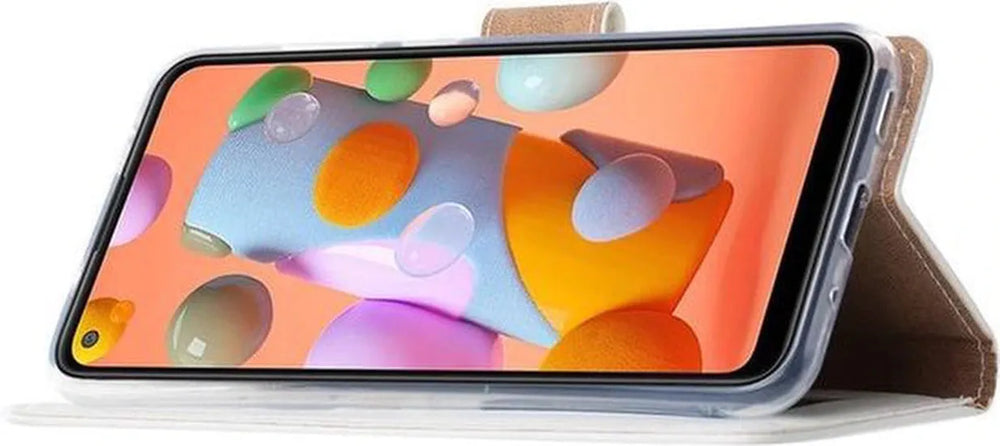 Samsung Galaxy M11 Hoesjes – Portemonnee Hoes – Pasjeshouder – Magneetsluiting – Wit-Ilumina Benelux
