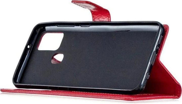 Huawei P Smart 2020 Hoesjes – Book Case – Magneetsluiting – Pasjeshouder – Rood-Ilumina Benelux