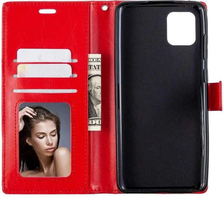 Oppo Reno 4 Pro 5G Hoesjes – Book Case – Magneetsluiting – Pasjeshouder – Rood-Ilumina Benelux