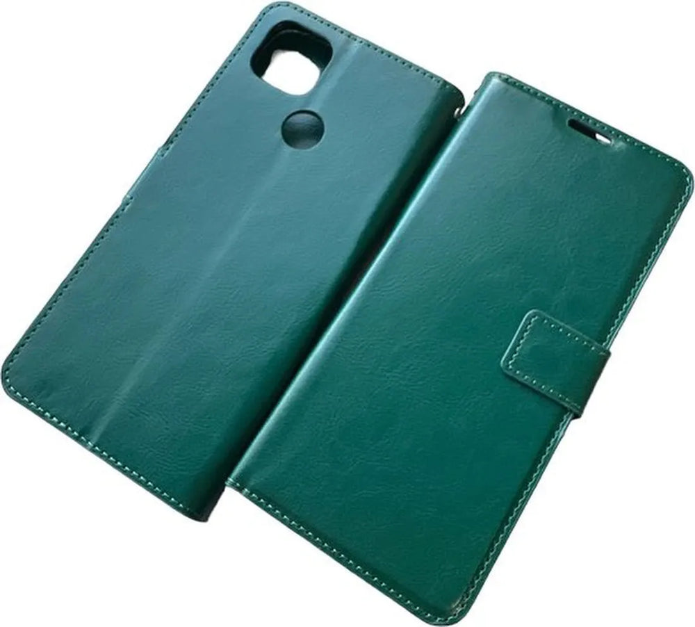 Motorola Moto G 5G Hoesjes – Bookcase Portemonnee Hoes – Pasjeshouder – Magneetsluiting – Groen-Ilumina Benelux