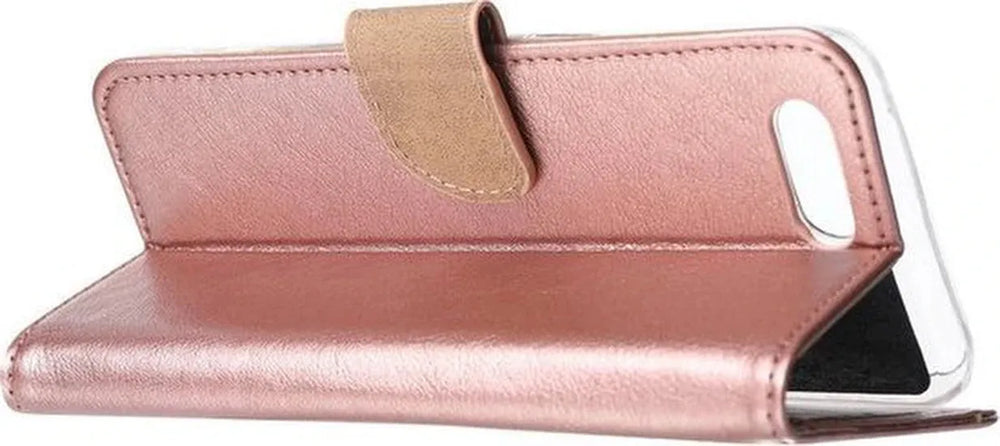 Oppo A12/A12S Hoesjes – Bookcase Portemonnee Hoes – Magneetsluiting – Inclusief 2x Screenprotector – Roségoud-Ilumina Benelux