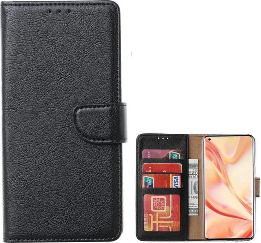 Oppo A93 Hoesjes – Portemonnee Hoes – Pasjeshouder – Magneetsluiting – Zwart-Ilumina Benelux