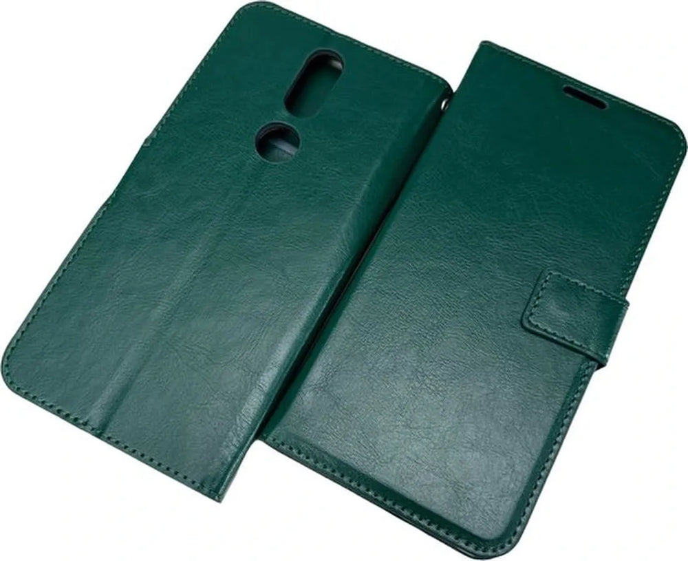 Nokia 2.4 Hoesjes – Bookcase Portemonneehoes – Magneetsluiting – Inclusief 2x Screenprotector – Groen-Ilumina Benelux