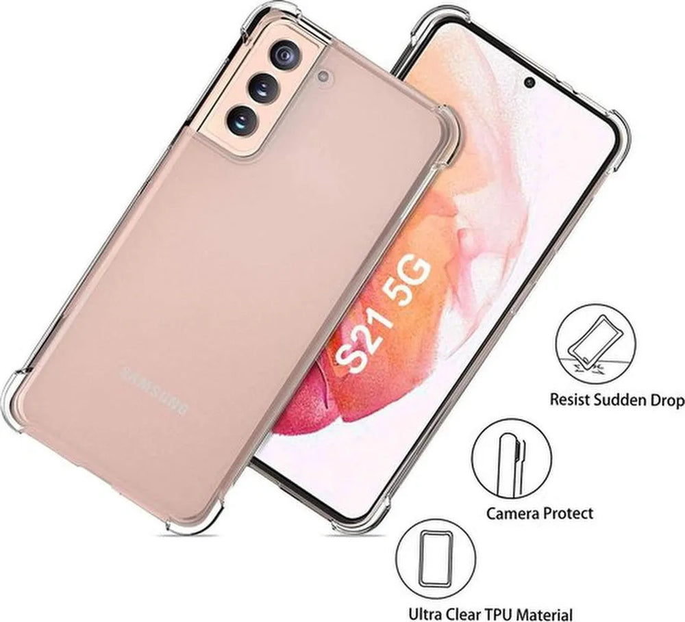 Huawei P Smart 2021 Hoesjes – TPU Siliconen Backcover – Soft Case – 2x Gehard Glas Screenprotector – Zwart-Ilumina Benelux