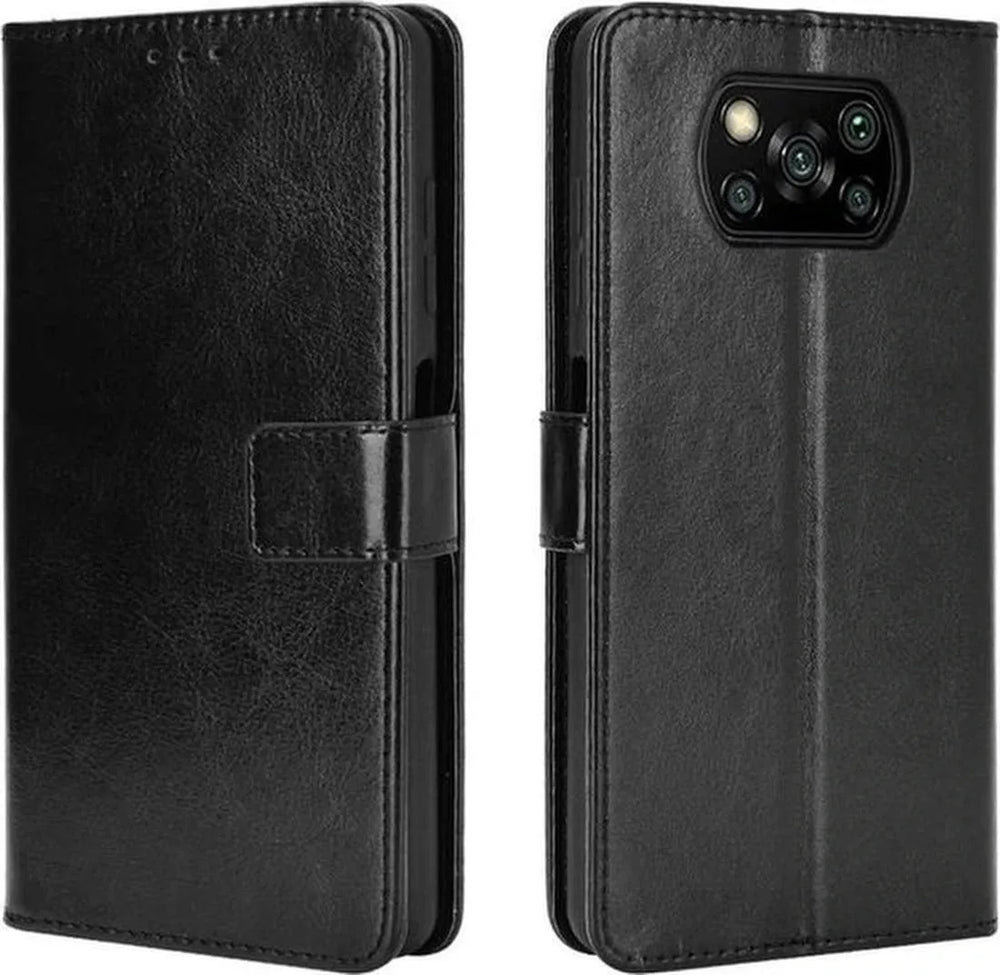 Xiaomi Poco X3 / X3 Pro Hoesjes – Portemonnee Hoes – Pasjeshouder – Magneetsluiting – Zwart-Ilumina Benelux