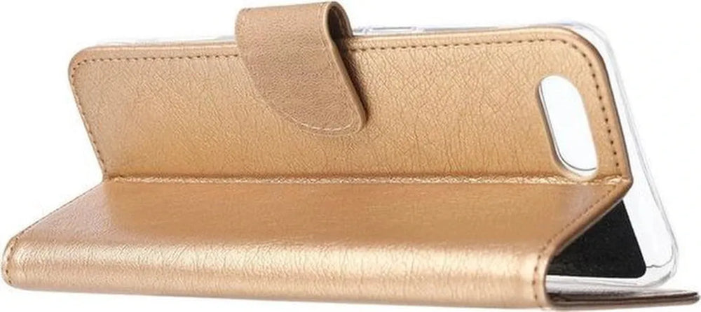 Oppo A12/A12S Hoesjes – Bookcase Portemonnee Hoes – Magneetsluiting – Pasjeshouder – Goud + 2x Screenprotector-Ilumina Benelux