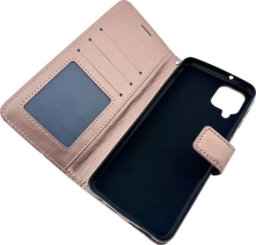 Samsung Galaxy A42 5G Hoesjes – Bookcase Portemonnee Hoes – Pasjeshouder – Magneetsluiting – Roségoud-Ilumina Benelux